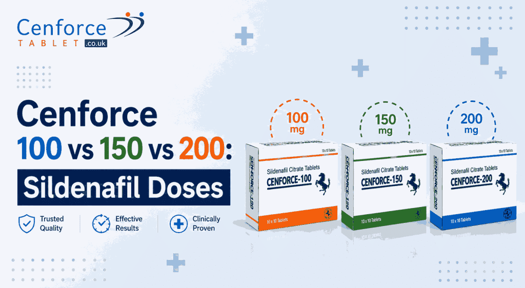 Cenforce 100 vs 150 vs 200: sildenafil dose comparison