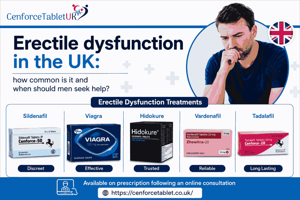 Sildenafil vs Tadalafil comparison showing differences in duration, onset and side effects