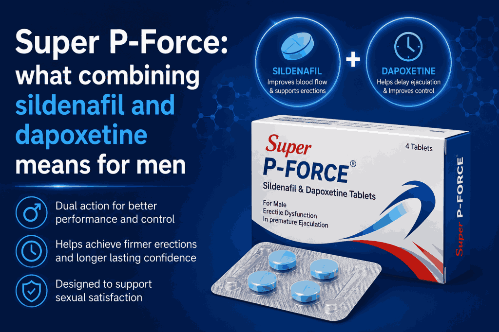 Super P-Force sildenafil and dapoxetine tablets for erectile dysfunction and ejaculation
