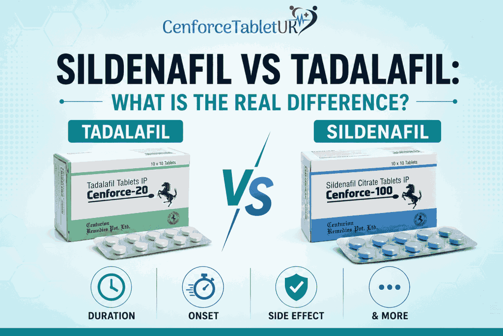 Sildenafil vs Tadalafil: key differences in duration, onset and side effects