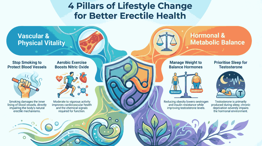 4 pillars of lifestyle change for better erectile health